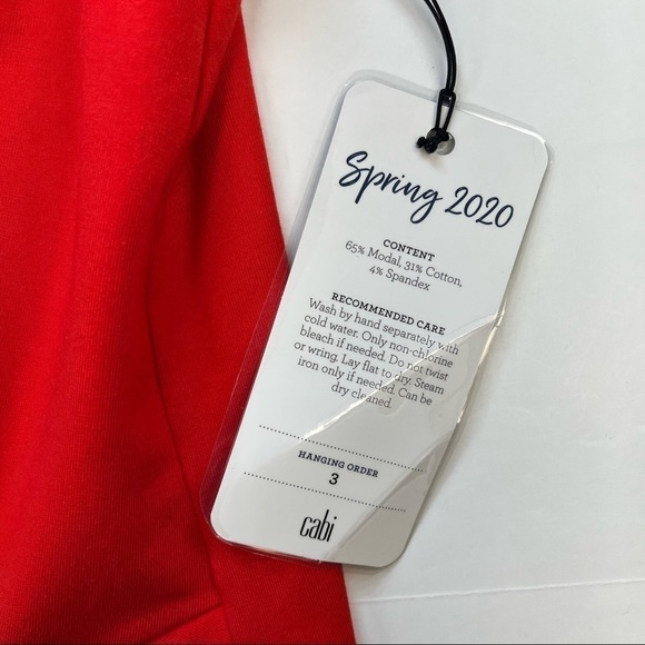 CAbi 5757 Vermillion Red French Terry Twist Front Knotty Tank S - Picture 7 of 9